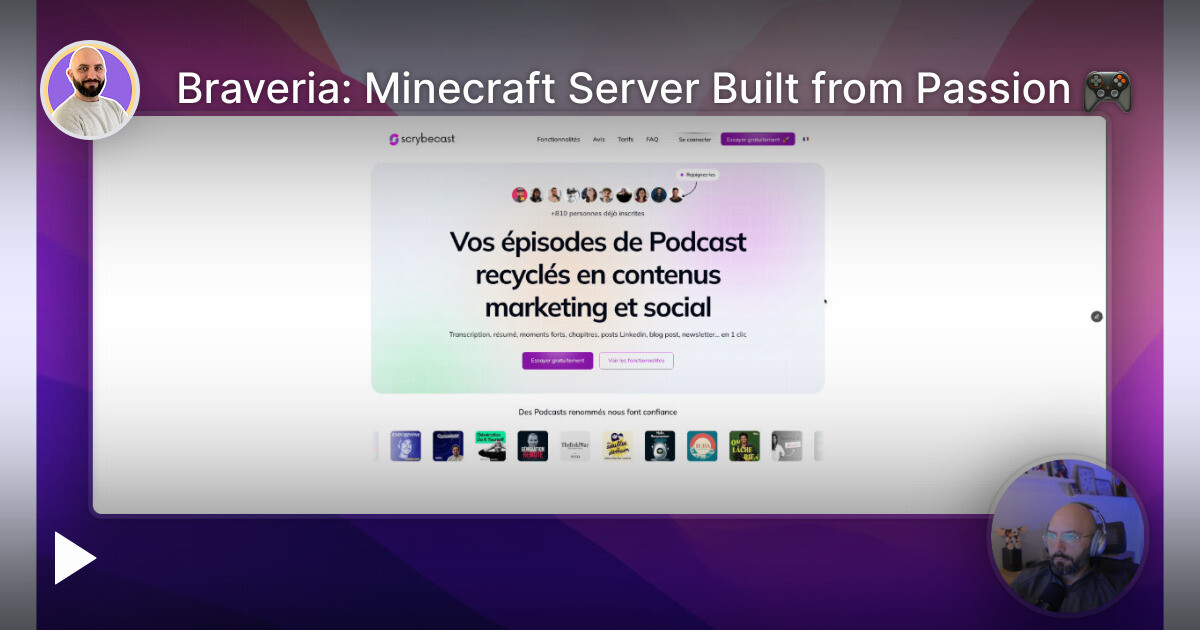 Braveria: Minecraft Server Built from Passion 🎮 — Tella