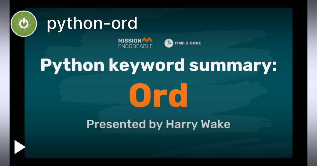 python-ord — Tella