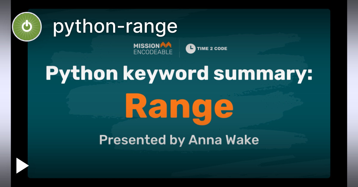 python-range — Tella
